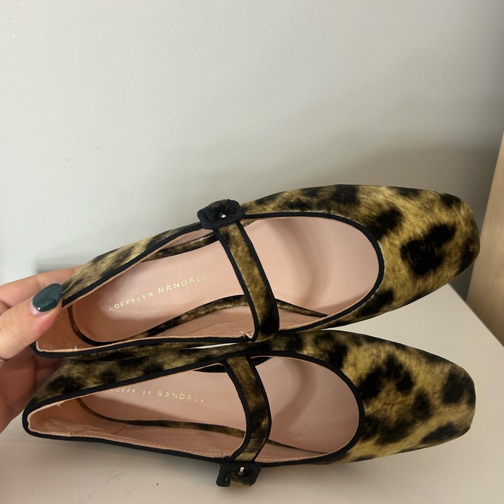 Loeffler Randall Ginger Leopard Velvet Mary Jane Flats - Picture 5 of 6